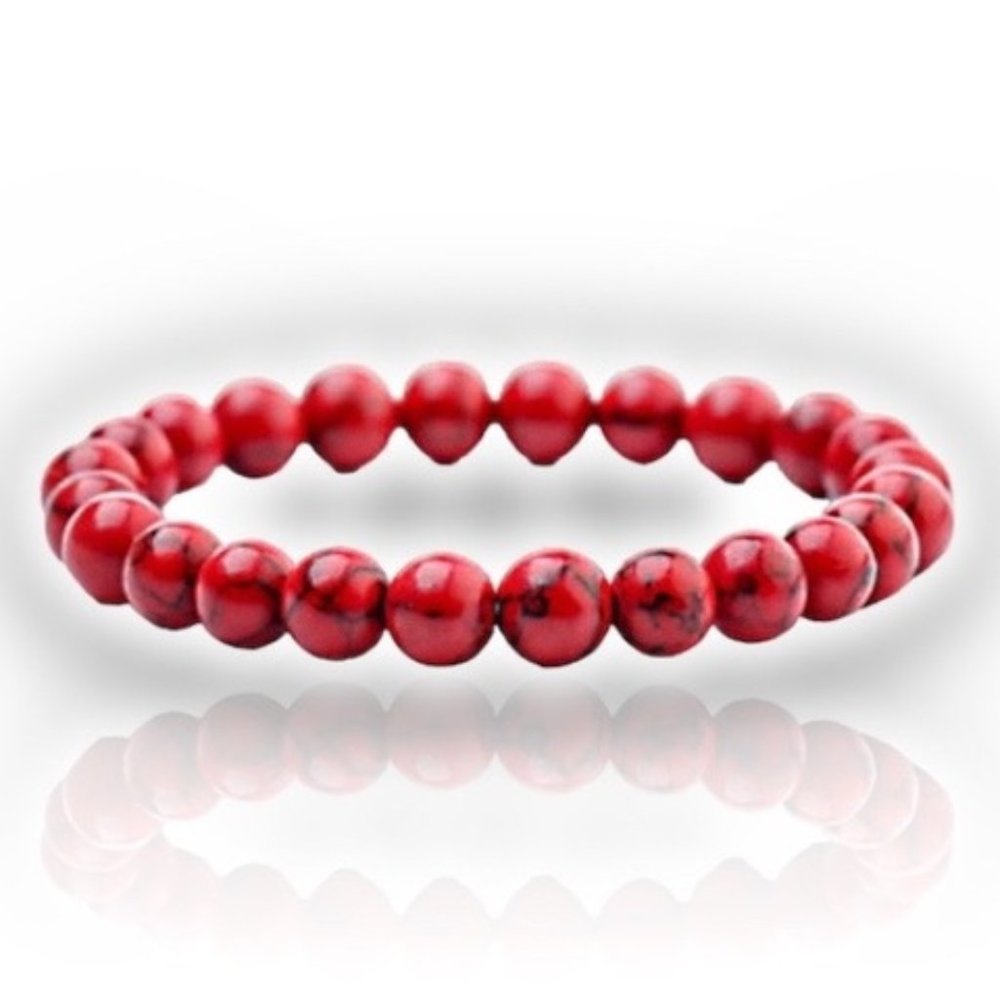 Red Turquoise Chakra Stone Bracelet